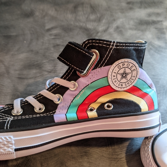 Girl's canvas high top  unicorn shoes - Picture 4 of 7